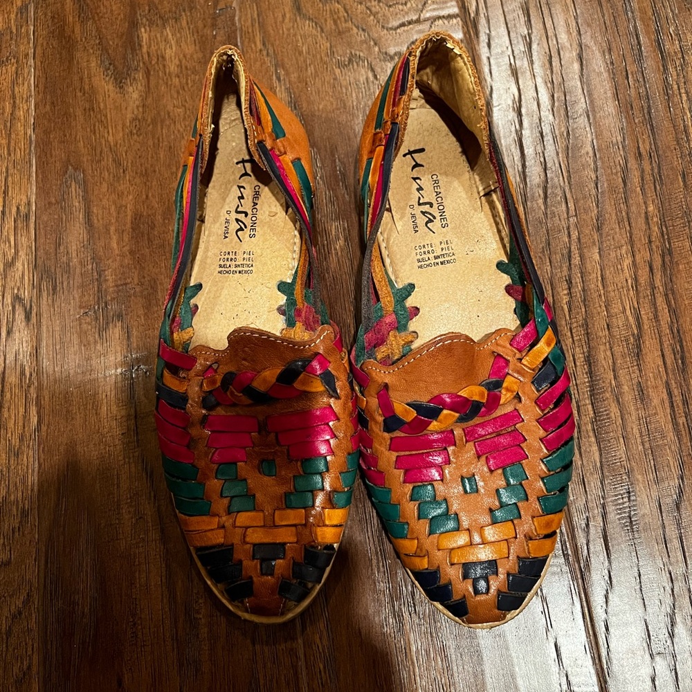 Beautiful leather Mexican shoes.